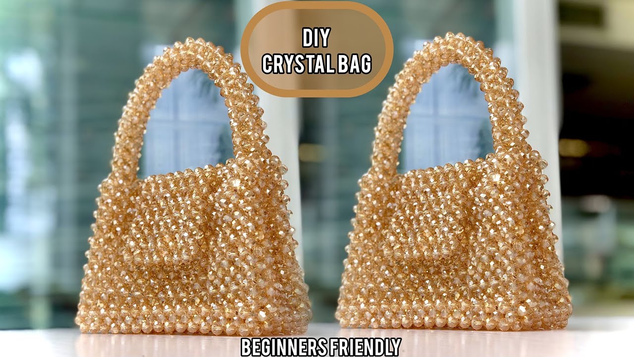 DIY CRYSTAL BAG TUTORIAL/HOW TO MAKE MINI BALENCIAGA HOURGLASS BEADED BAG|Beginners Friendly #beads
