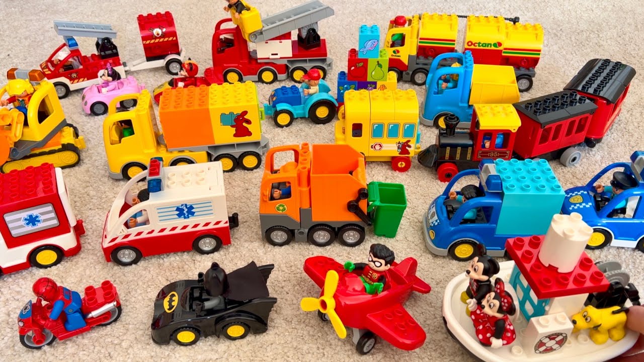 Собирайте и играйте с 20 моделями машинок LEGO DUPLO | Пожарная машина и строительная техника для...