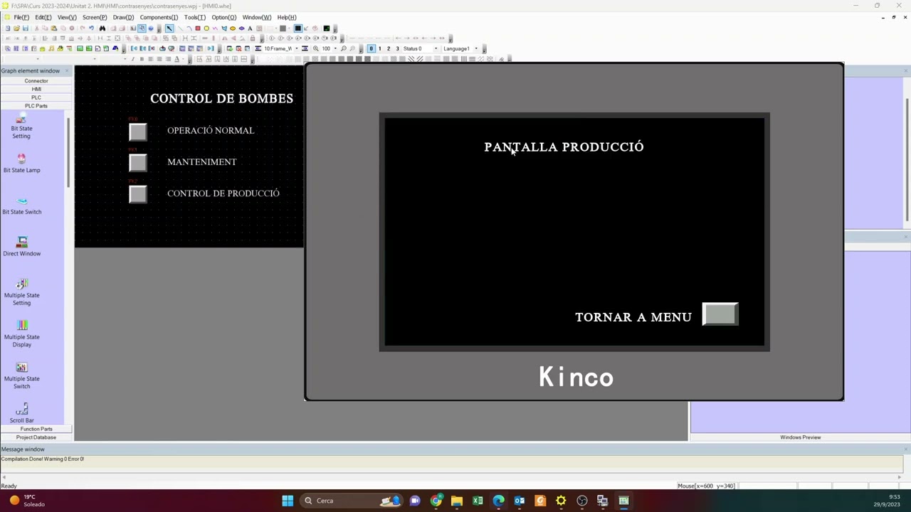 Video 6. Passwords en HMI kinco
