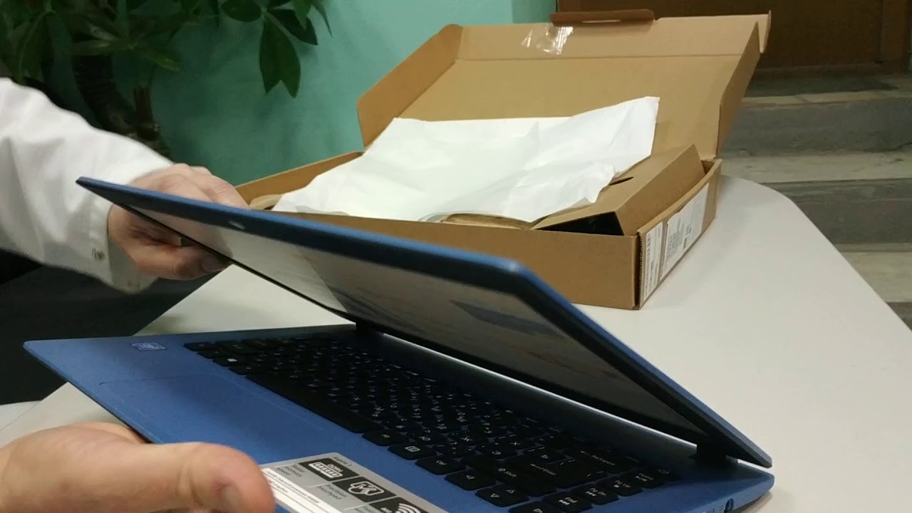Распаковка ноутбука Acer  Aspire NC-A114-32-C04W, 14