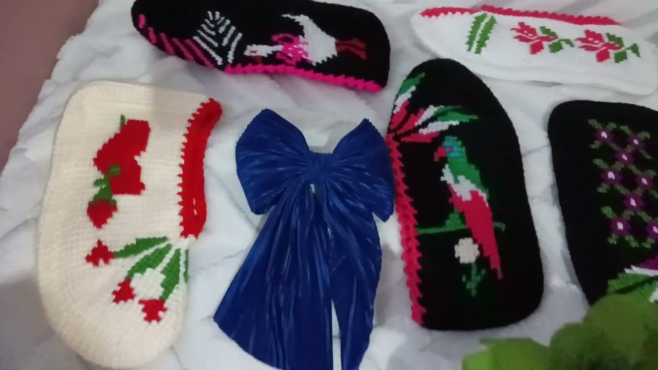 Örgü 14 Şubat Sevgililer Gününe en güzel Tunus patik modelleri engüzel örgü patikler en güzel hediye