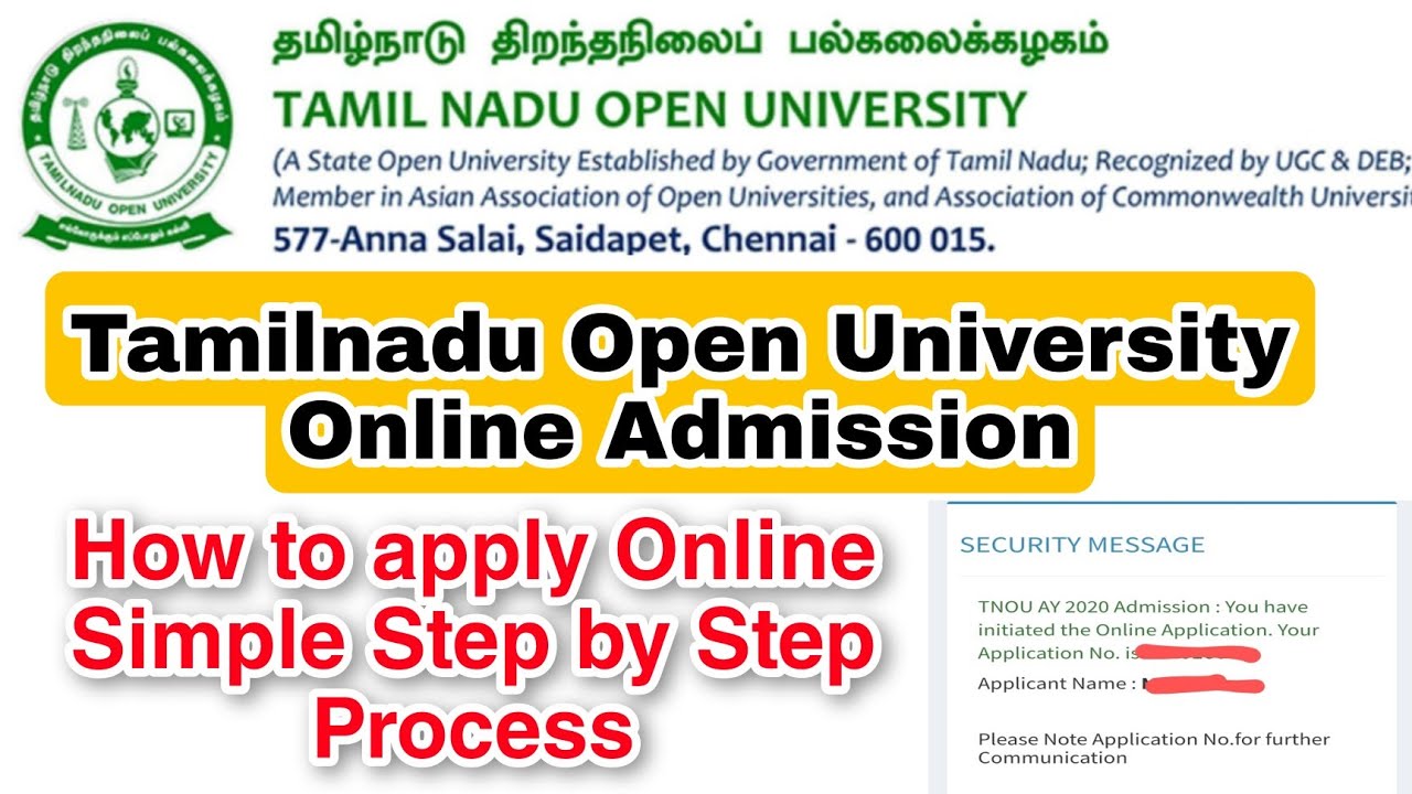 Tamilnadu Open University Admission- How to Apply Online Simple steps must watch👍