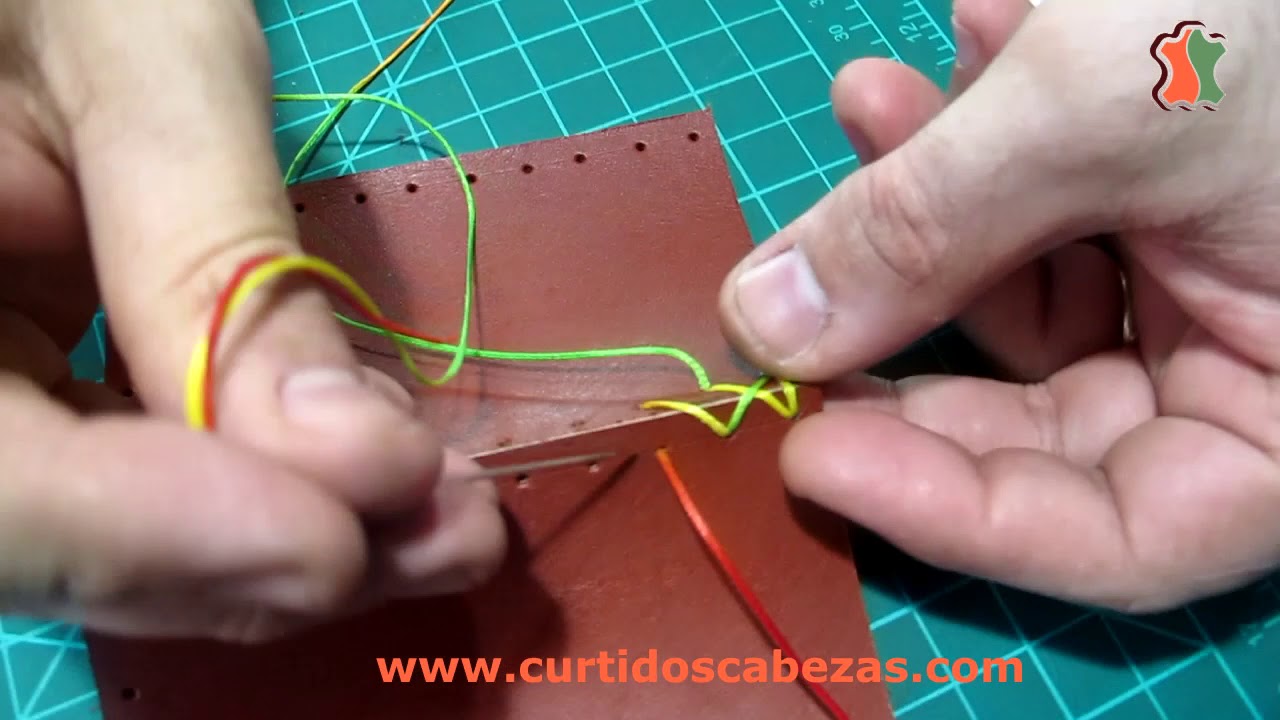 Cómo coser cuero con punto de cruz