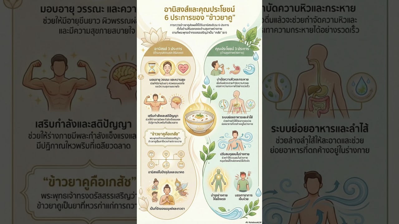 อานิสงส์และคุณประโยชน์หกประการของข้าวยาคู