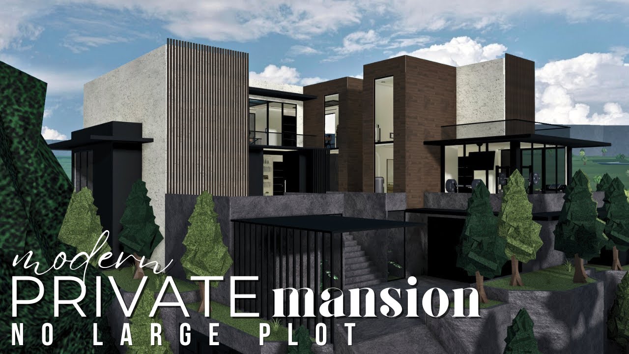 BLOXBURG | 490k Modern Hillside Private Mansion | NO LARGE PLOT Speedbuild