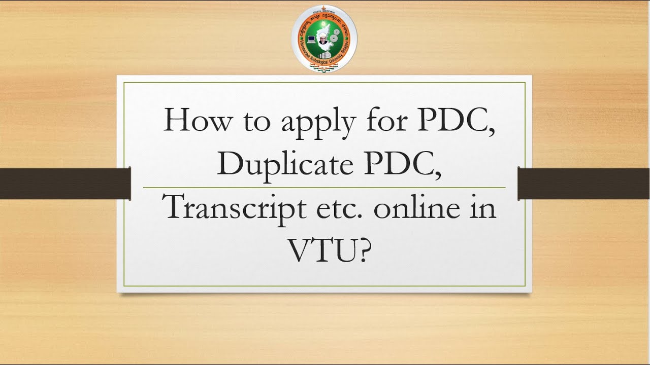 How to apply for  PDC, Transcript Online in VTU? | Sourabh V Bhat