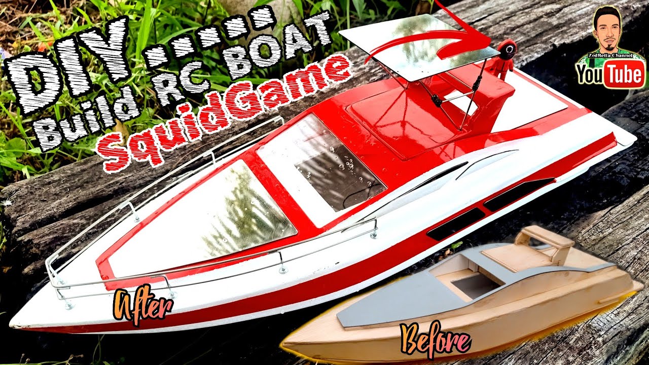 DIY RC BOAT//RC YACHT//BOAT SQUIDGAME //TUTORIAL //DIY