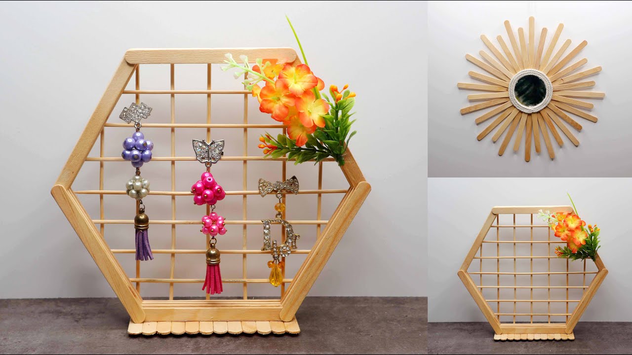 Kreasi Stik Es Krim dan Tusuk Sate | Ide Kreatif Barang Bekas | Popsicle stick craft ideas