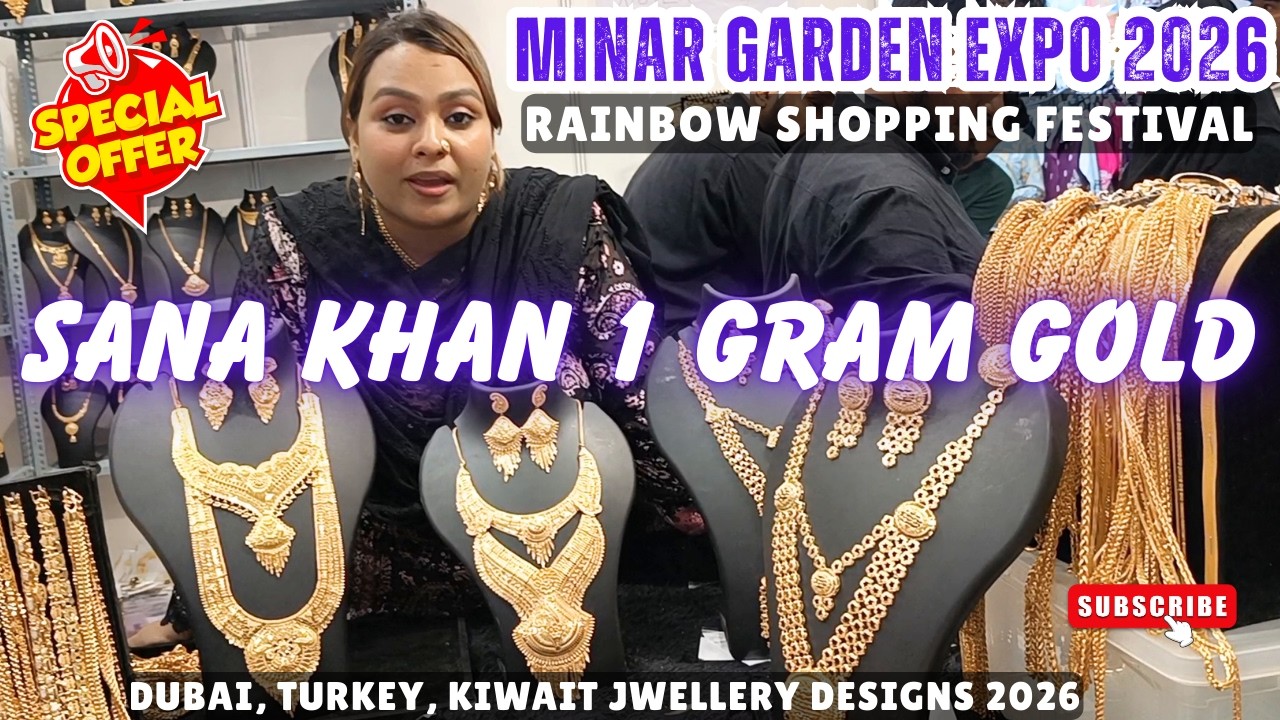 Sana Khan 1 Gram Gold at Minar Garden Rainbow Festival 2026 | Dubai, Turkey, Kuwait #jewellery #fy