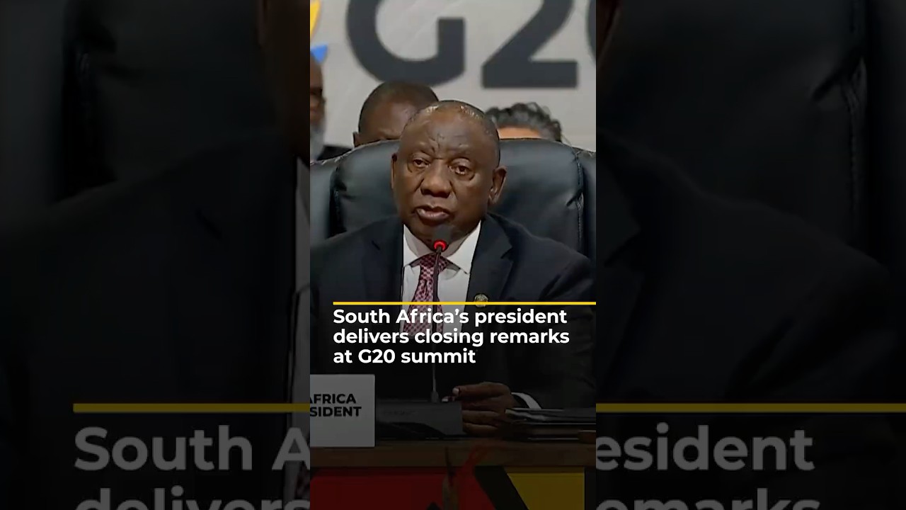South Africa&rsquo;s president delivers G20 summit closing remarks | AJ#shorts