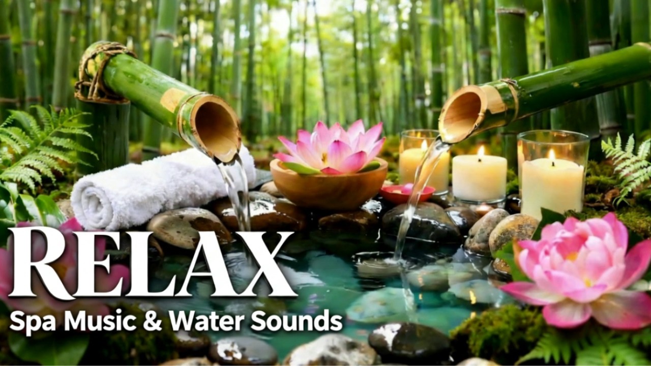99% Relax Instantly | Spa Piano & Bamboo Water Sounds for Deep Healing Sleep