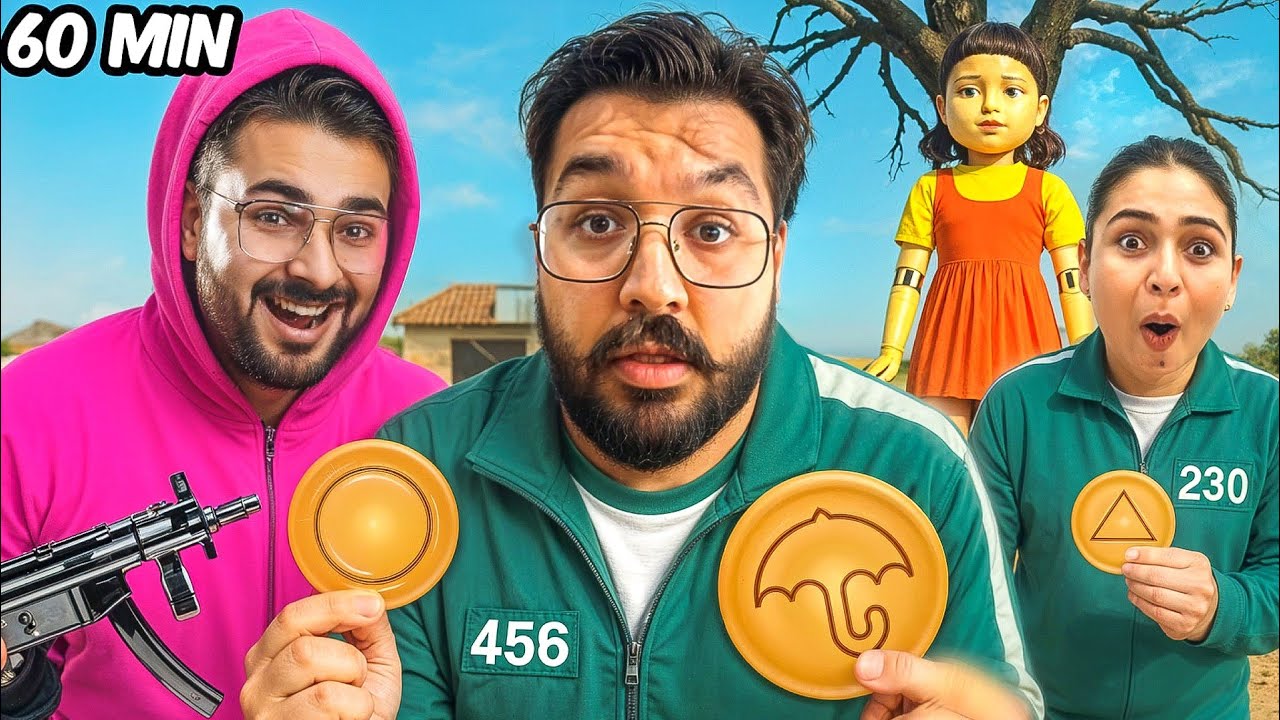 Having Only ONE SHAPE Food 60 minute Food Challenge 😱 SQUID GAME Special 🔥