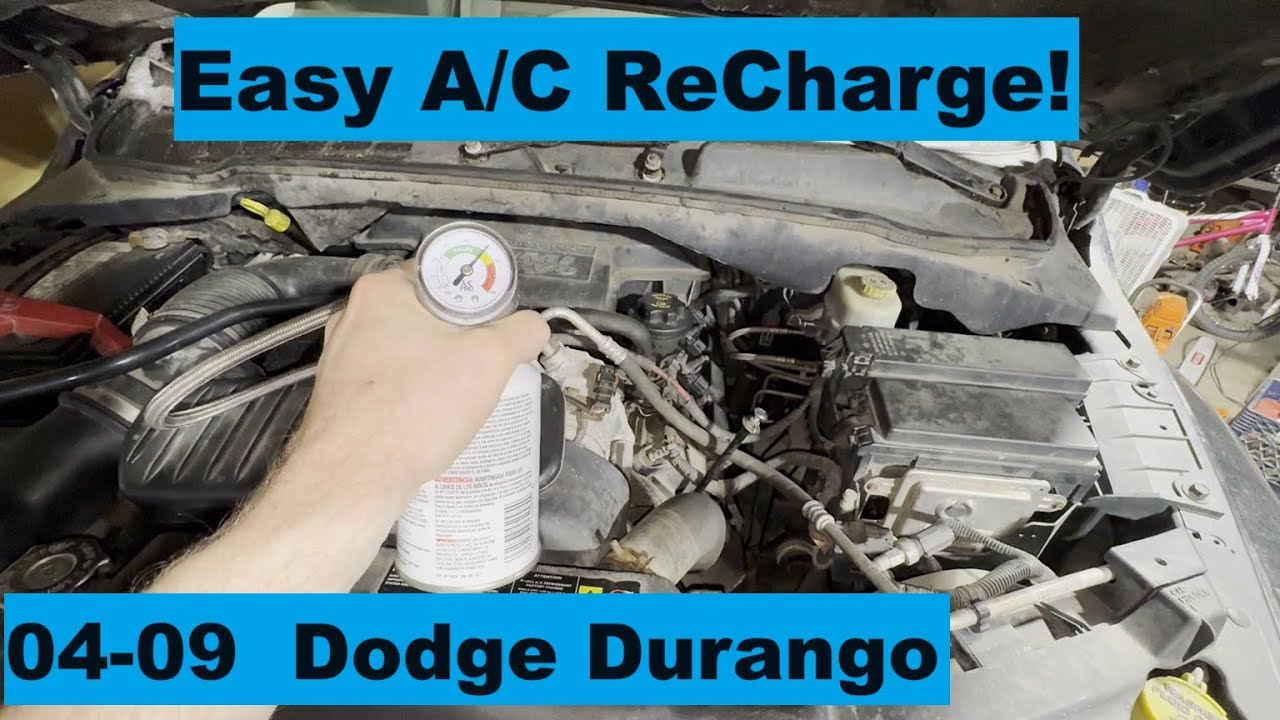 Как перезарядить кондиционер Dodge Durango 04 05 06 07 08 09 2004 2005 2006 2007 2008 2009