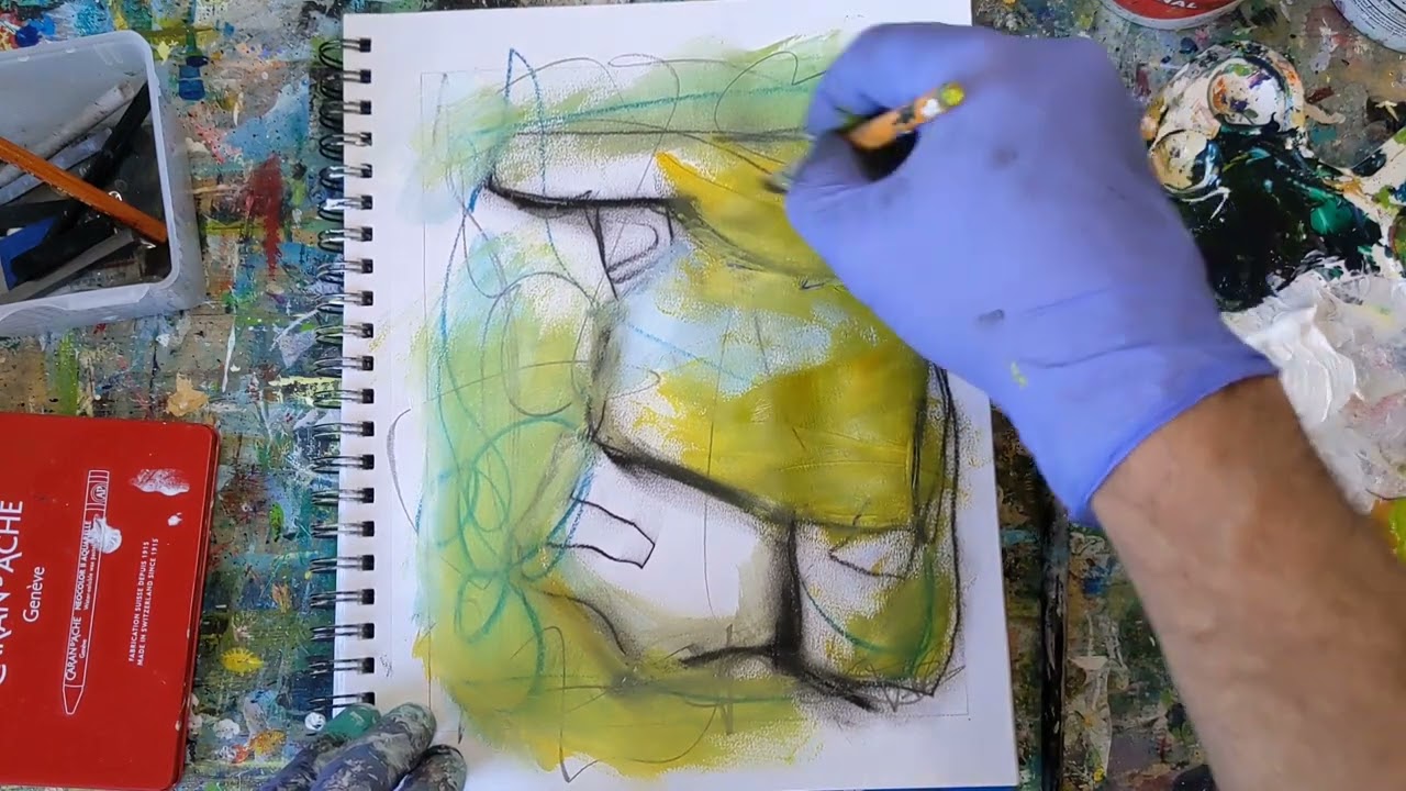 Speedy Abstract Painting Session—Organic Shape Exercise #abstractpainting #quickart #paintingvideo