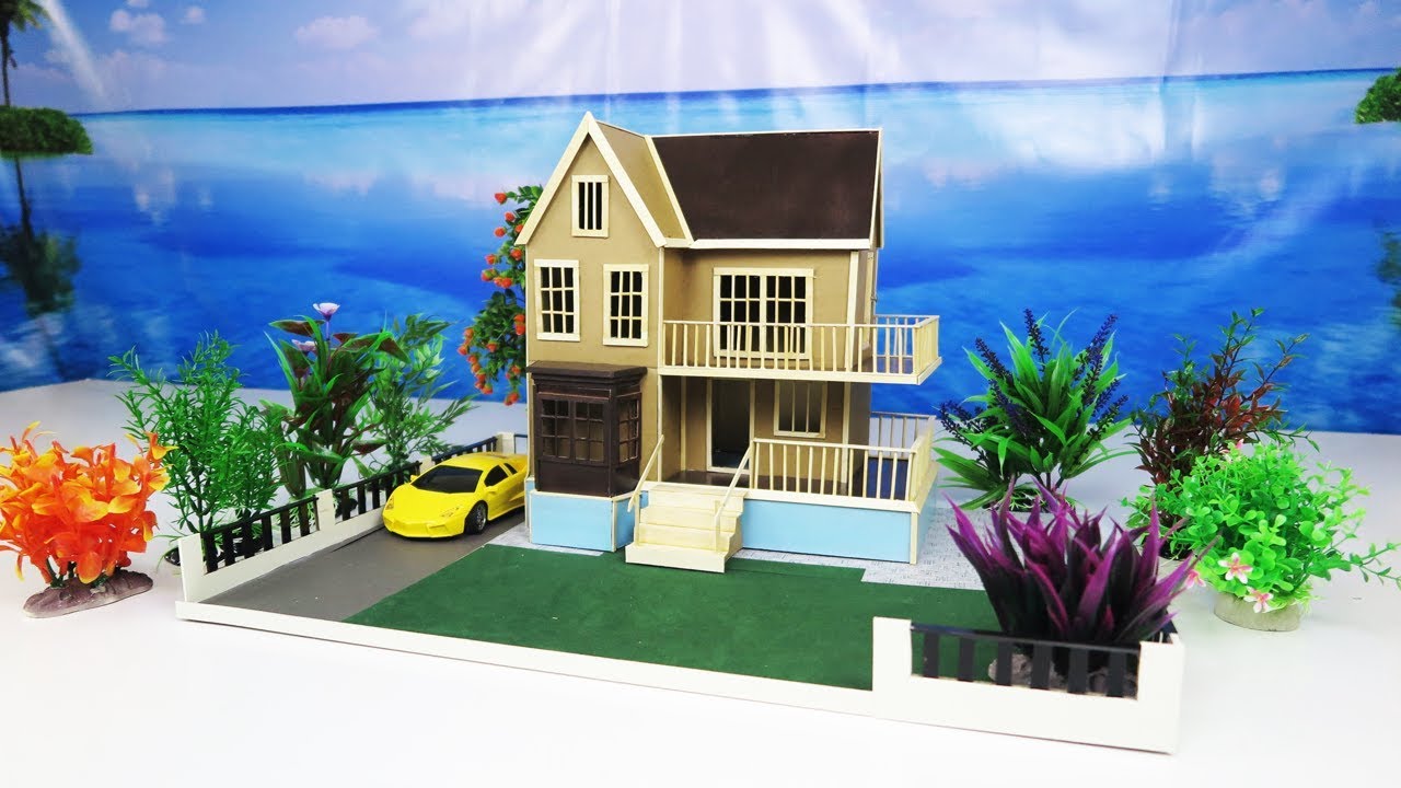 Making Simple Villa House Building  From Cardboard - Dreamhouse - Wooden house