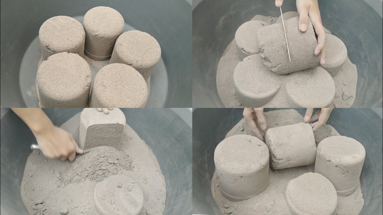 Collab with @farwableasmr 🌼Fine soft dusty sand cement crumbles