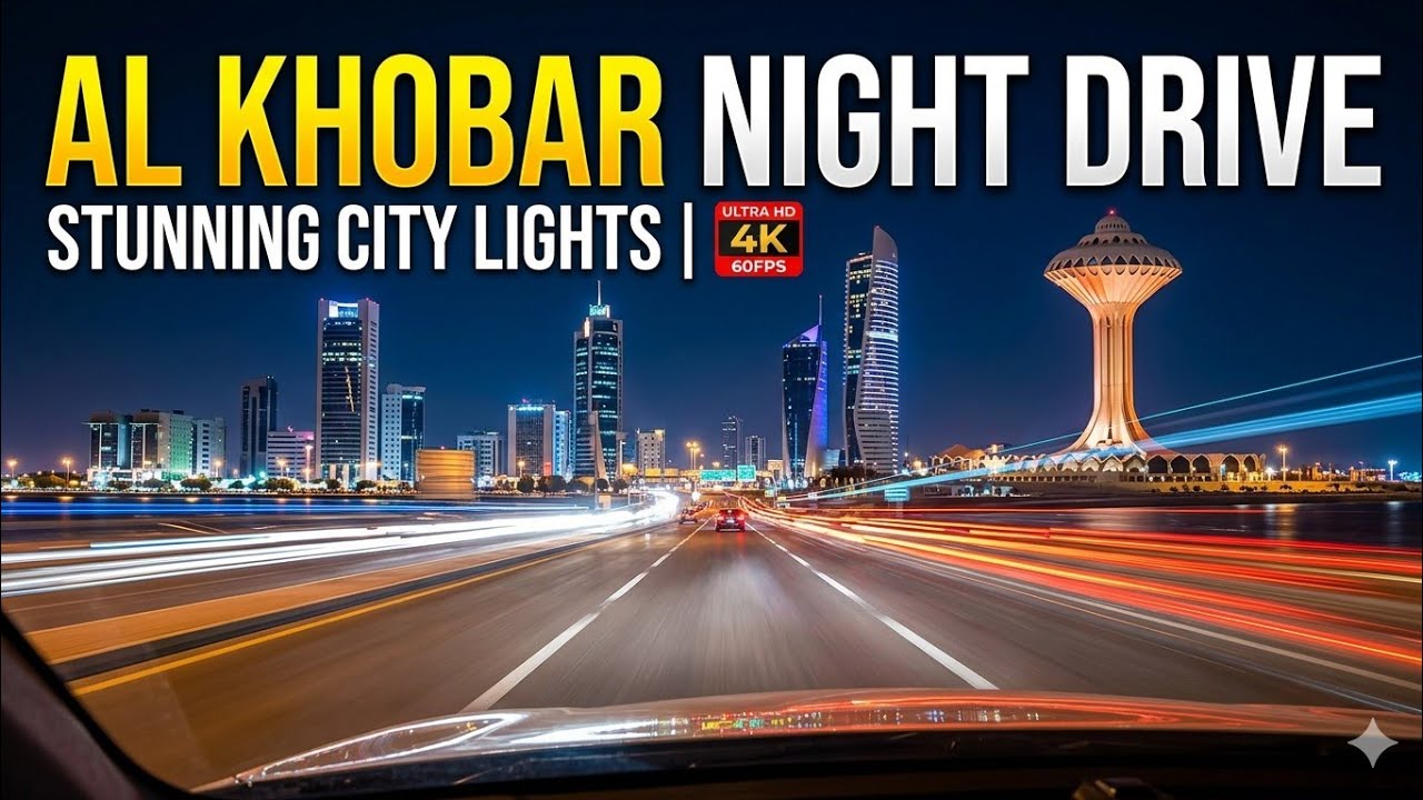 Al Khobar City Night Drive 4K | Stunning City Lights in Ultra HD 60FPS | Saudi Modern City 