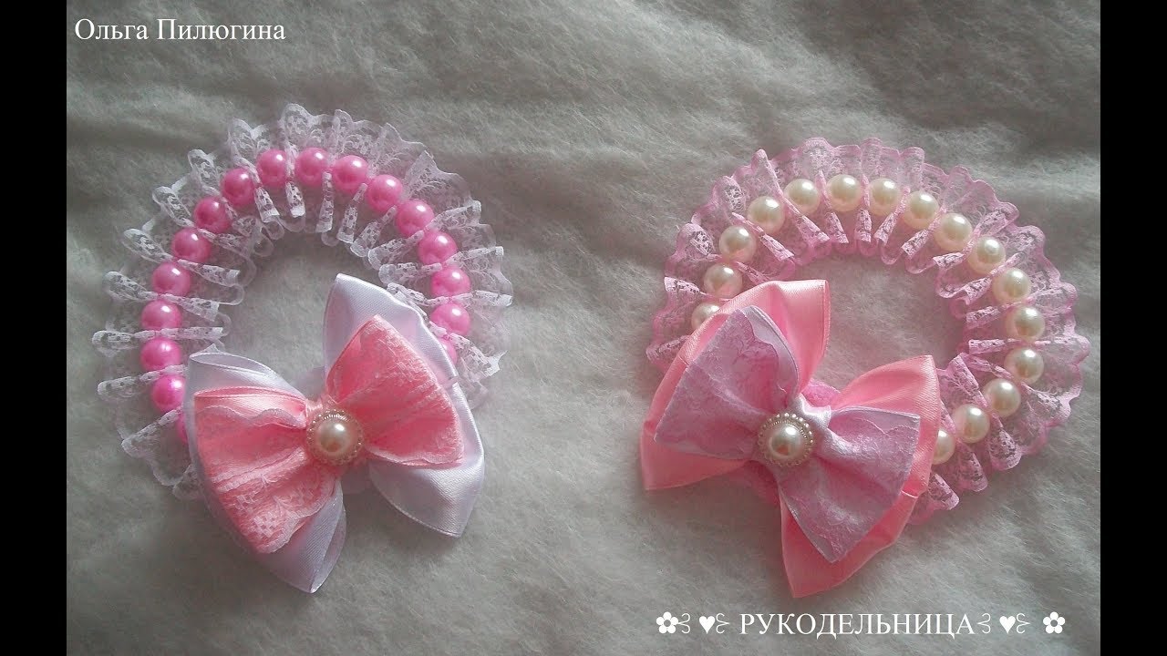 Резинка на пучок из кружева