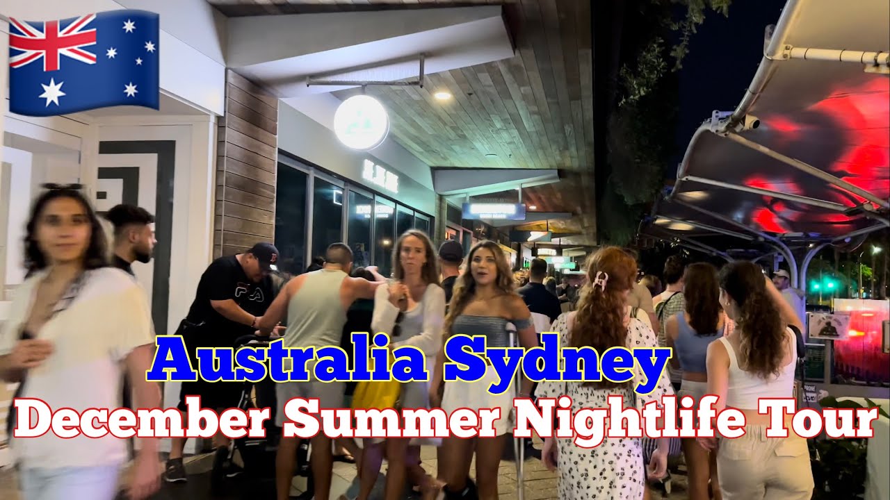 Sydney 4K 60 fps HDR -AU Night Walk Bondi Beach 🏖️ Nightlife Events in Sydney December Summer
