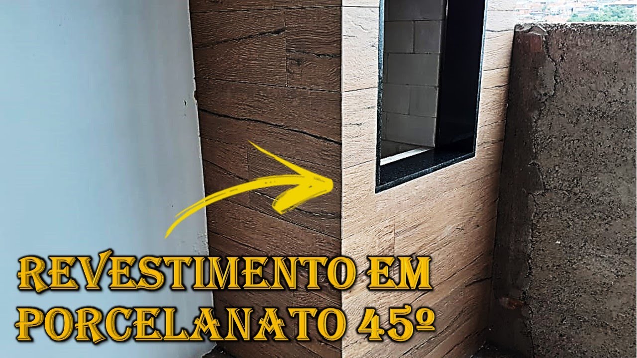 REVESTINDO A CHURRASQUEIRA QUADRADA COM PORCELANATO IMITANDO MADEIRA COM 45º