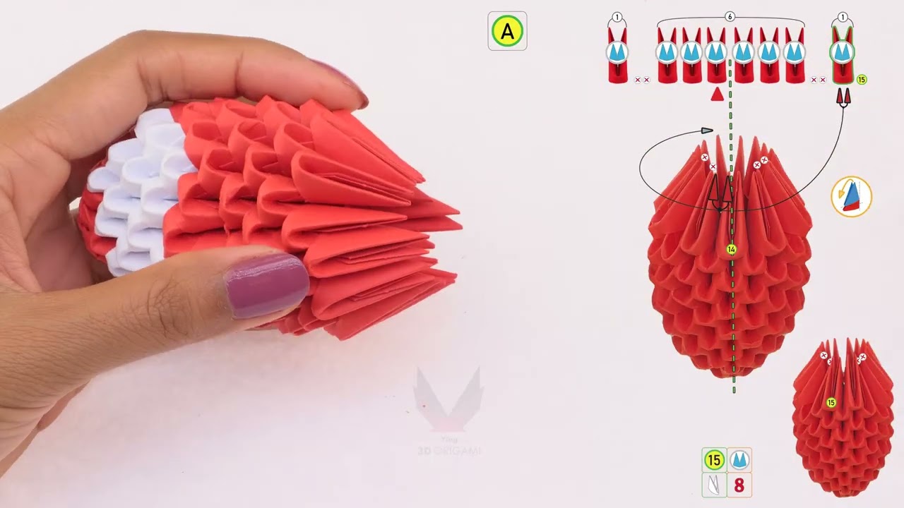 ORIGAMI 3D -  PAPUGA (PARROT)