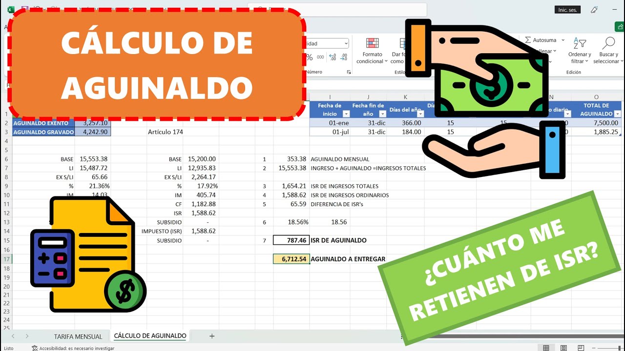 🔴🤩¿CÓMO HAGO EL CÁLCULO DE AGUINALDO 2024 Y RETENCIÓN DE ISR?