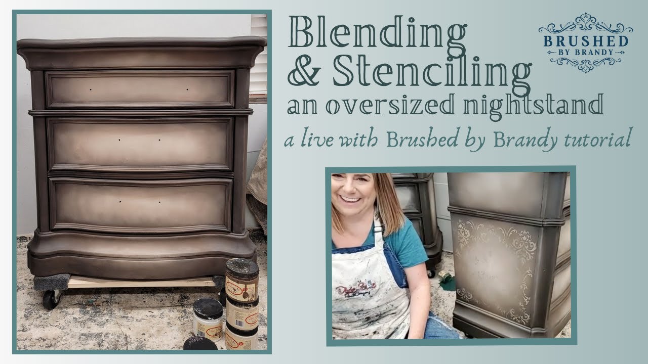Blending and adding a stencil detail to an oversized nightstand - Live with Brushed by Brandy