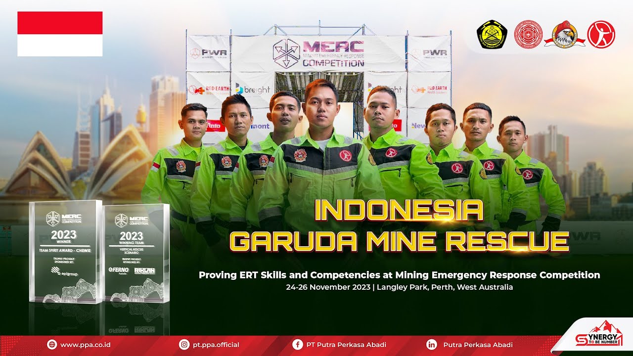 Aksi Indonesia Garuda Mine Rescue di 13th MERC 2023 Australia