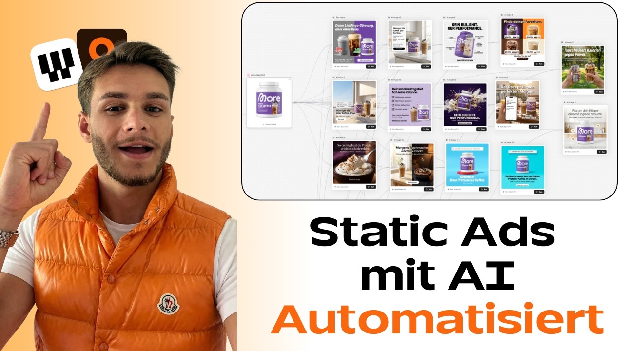 Dieses AI Workflow erstellt 100+ Static Ads in einem Click.
