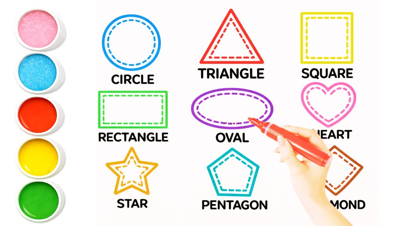 Learn to Draw 2D & 3D Shapes for Kids✍️🎨 | Toddlers Shapes Tracing and Coloring Fun Step-by-Step🔴🟪🔶