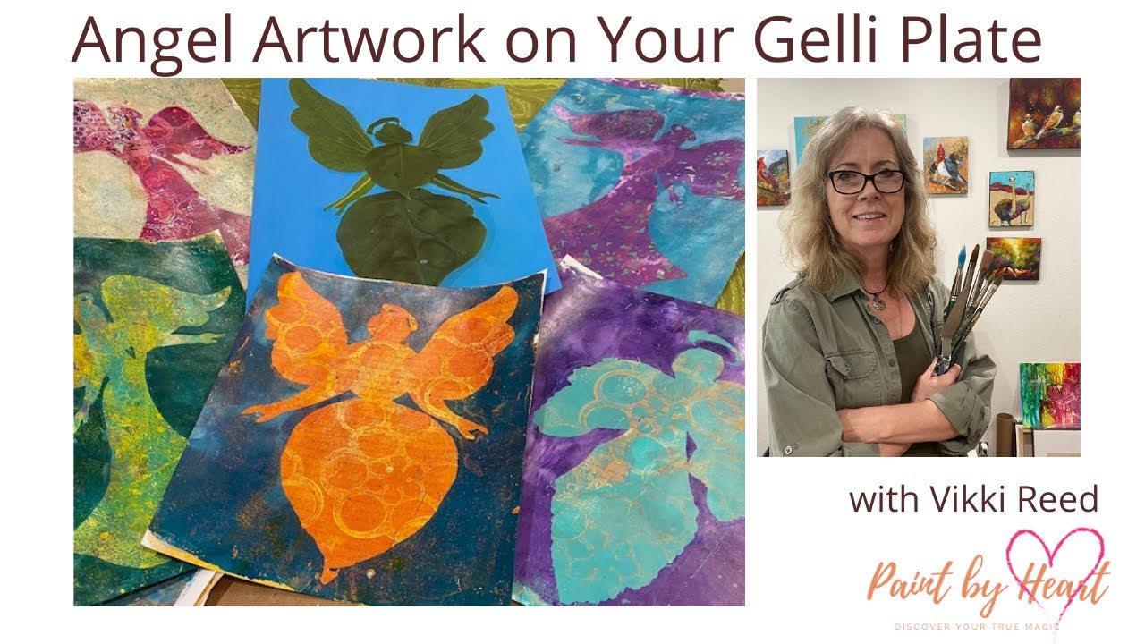 Angel Artwork with your Gelli Plate using Leaves and Tyvek