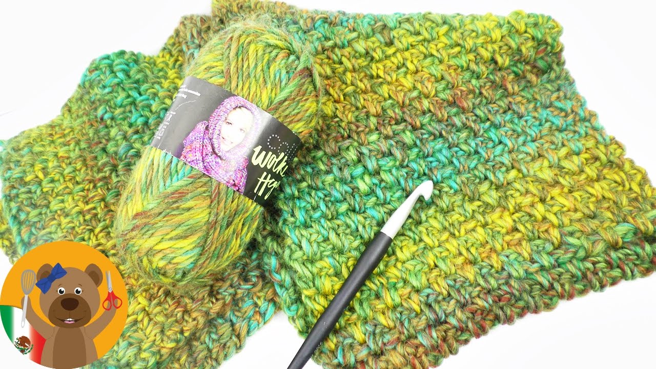 Gran bufanda para el invierno | Patrón perlas | Tutorial para tejer con lana y ganchillo