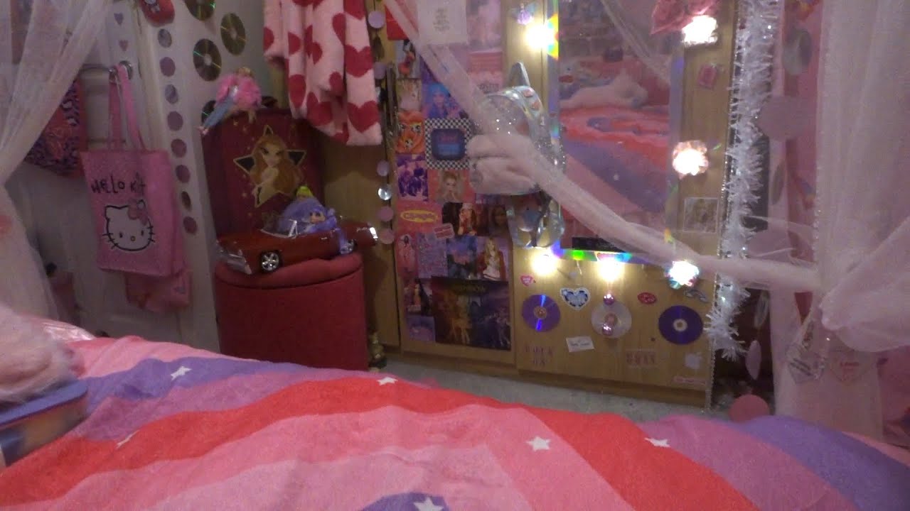 💖 Y2K/Mcbling Bedroom Tour 💖(highly requested) (not intended to be ASMR but 😆)