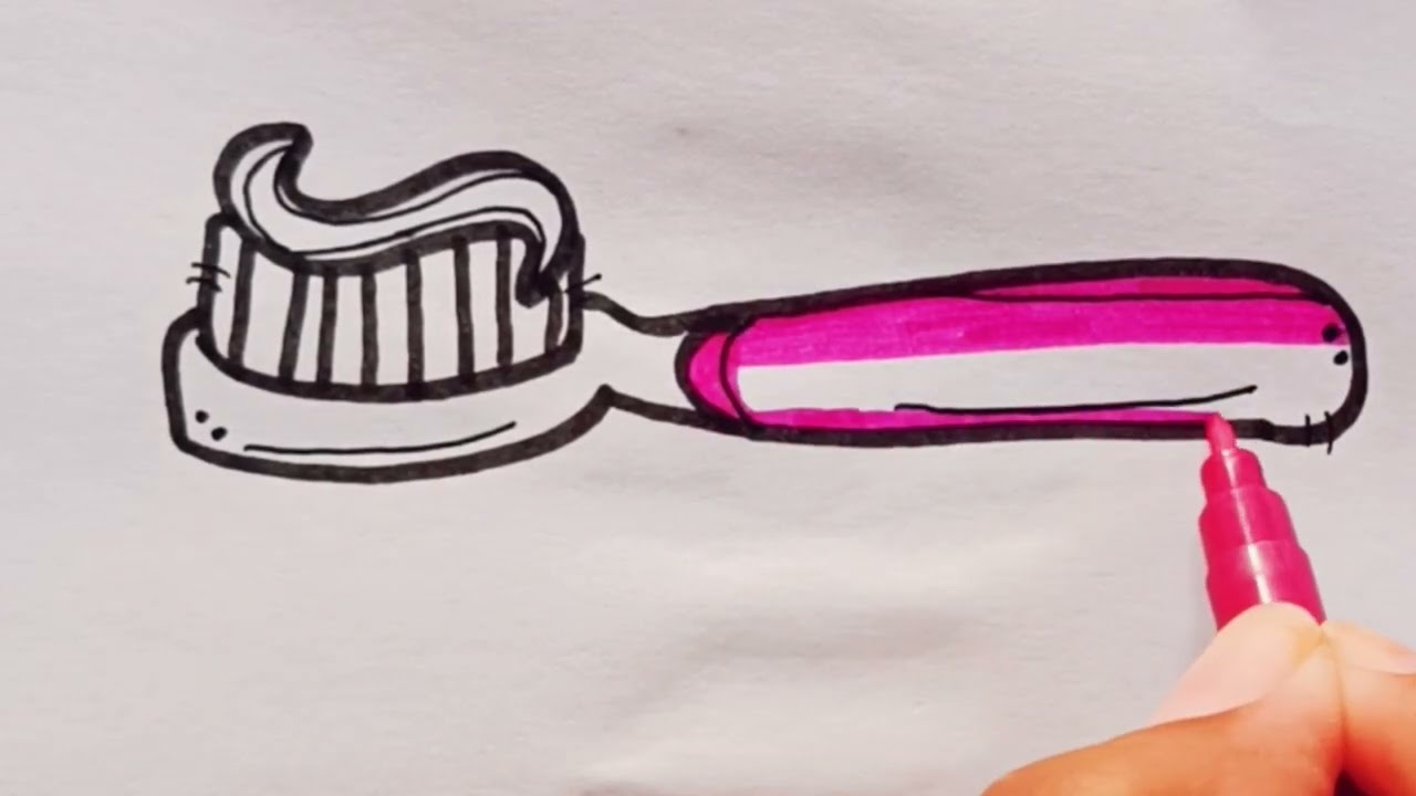 Very easy toothbrush drowning easy ।। Toothbrush 🪥 drawing ।।