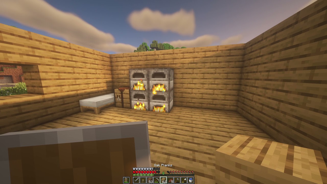 Chill Minecraft Gameplay (BSL Shaders) (No Commentary) | Part 2, First House