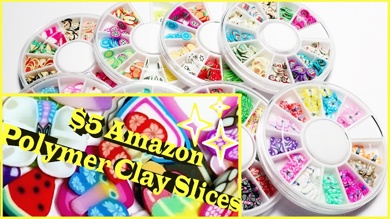 Amazon glitter🔹charm mini HAUL// $5 Polymer Clay Slices!!