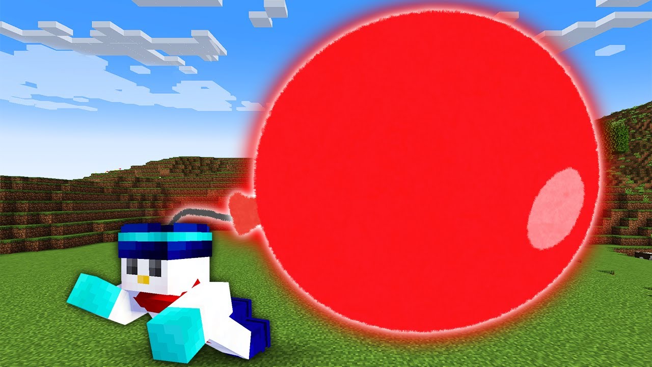 【マイクラ】ダメージで風船が膨らむ世界でサバイバル