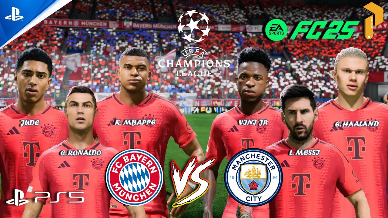 FC 25 - Bayern Munich vs Man City Ft. Ronaldo, messi , UEFA Champions League Final | PS5™ [4K60]