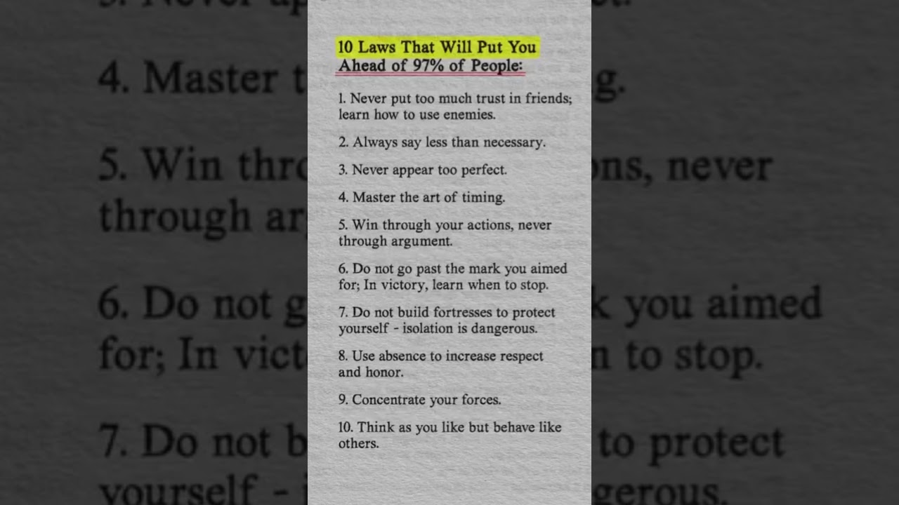 10 Unseen Power Laws That Control Your Life