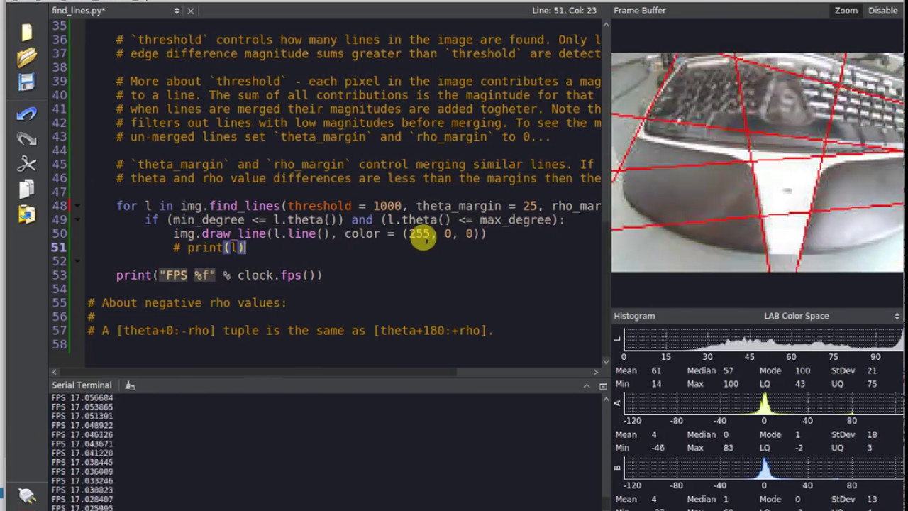 Line Detection on the OpenMV Cam M7