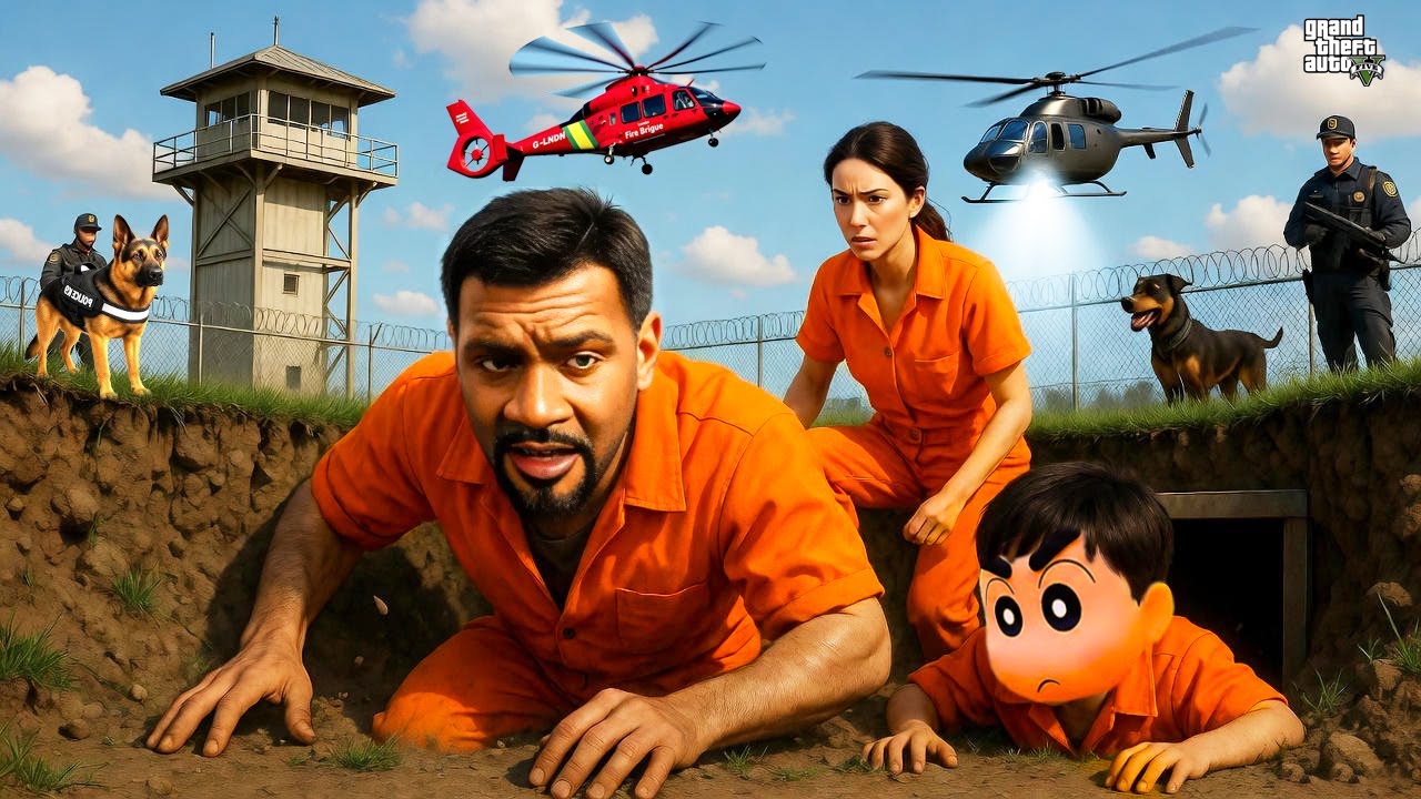 Franklin BREAKS OUT of PRISON with His Girlfriend’s HELP! GTA 5 Epic ESCAPE! 🚨💥
