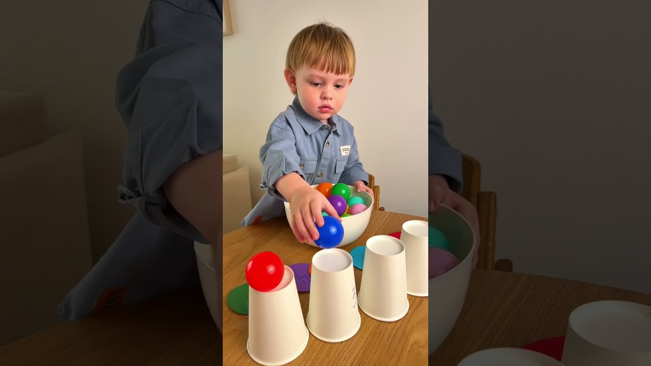 Fun & Easy DIY Color Sorting Game for Toddlers! 🎨🌈 #shorts #easylearning