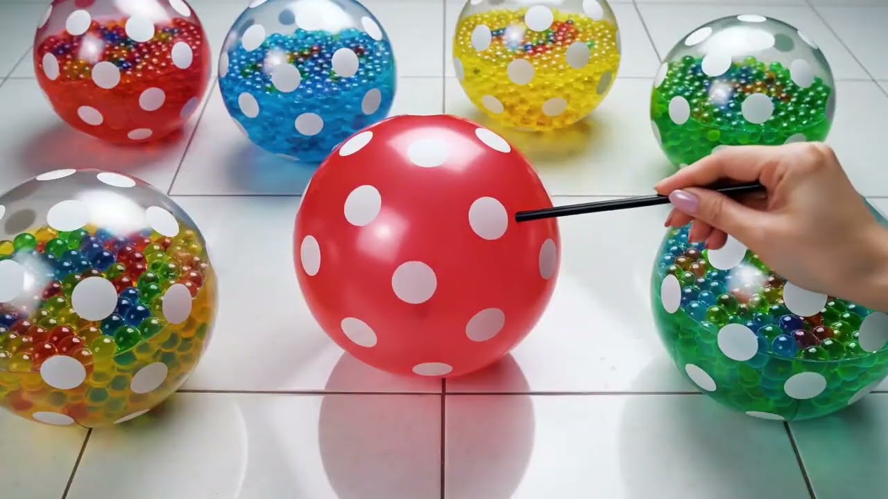 Color Explosion polka Dot balloons popping satisfying ASMR