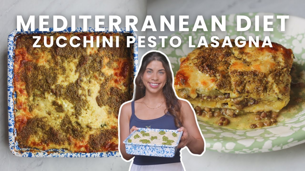 Mediterranean Diet Zucchini Pesto Lasagna | Vegetarian, High-Protein, High-Fiber, Weight Loss Recipe
