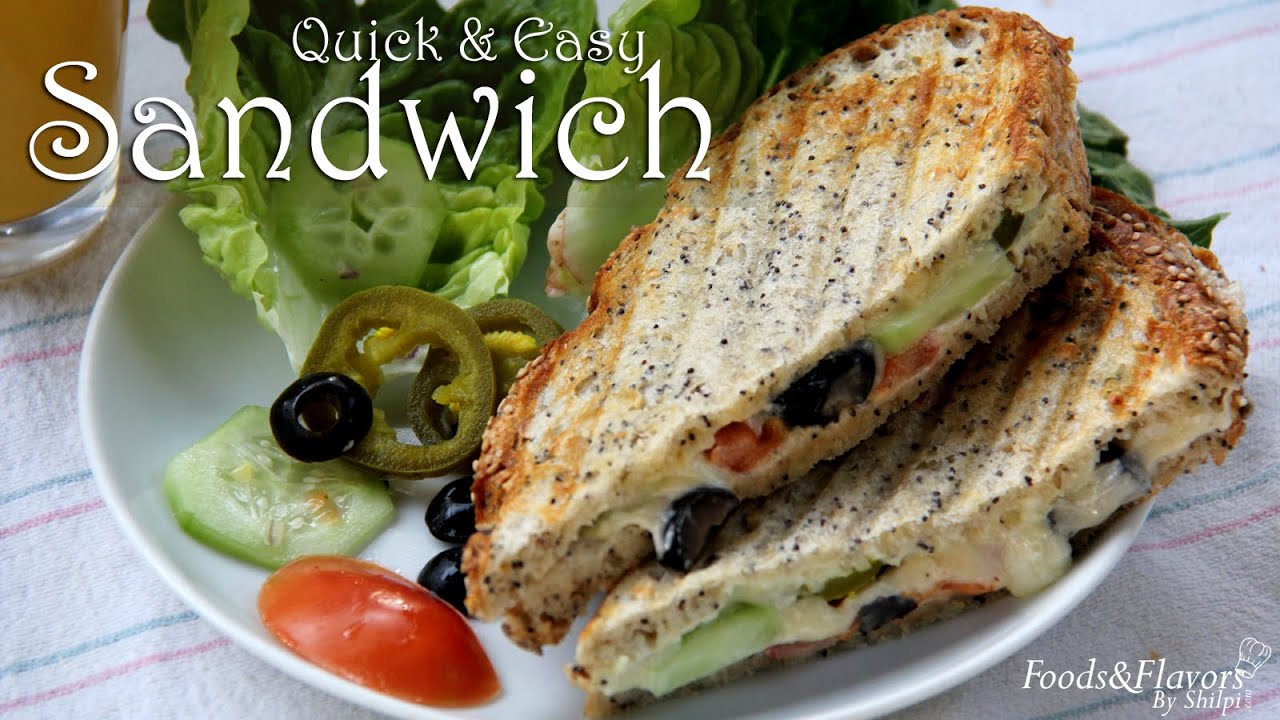 Veg Sandwich Recipe - Veg grilled cheese Sandwich recipe  - quick and easy Indian Breakfast recipes