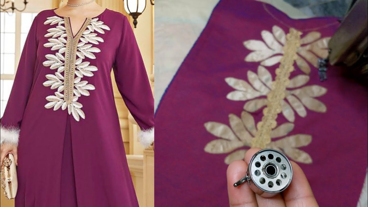 😲 Wow great ! Best Special  Embroidery tricks _ Beautiful Attractive Flower Neck Design