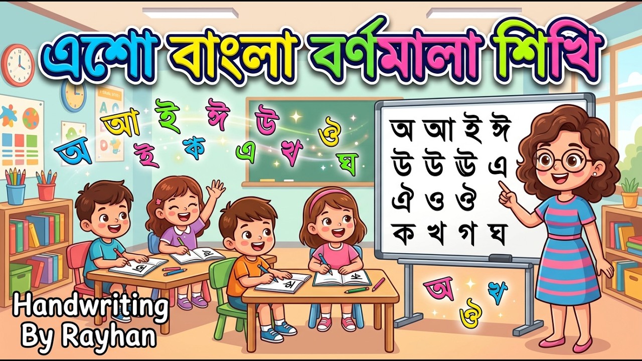 বাংলা বর্ণমালা শিখি | ক থেকে ম পর্যন্ত | Bangla Bornomala Learning for Kids