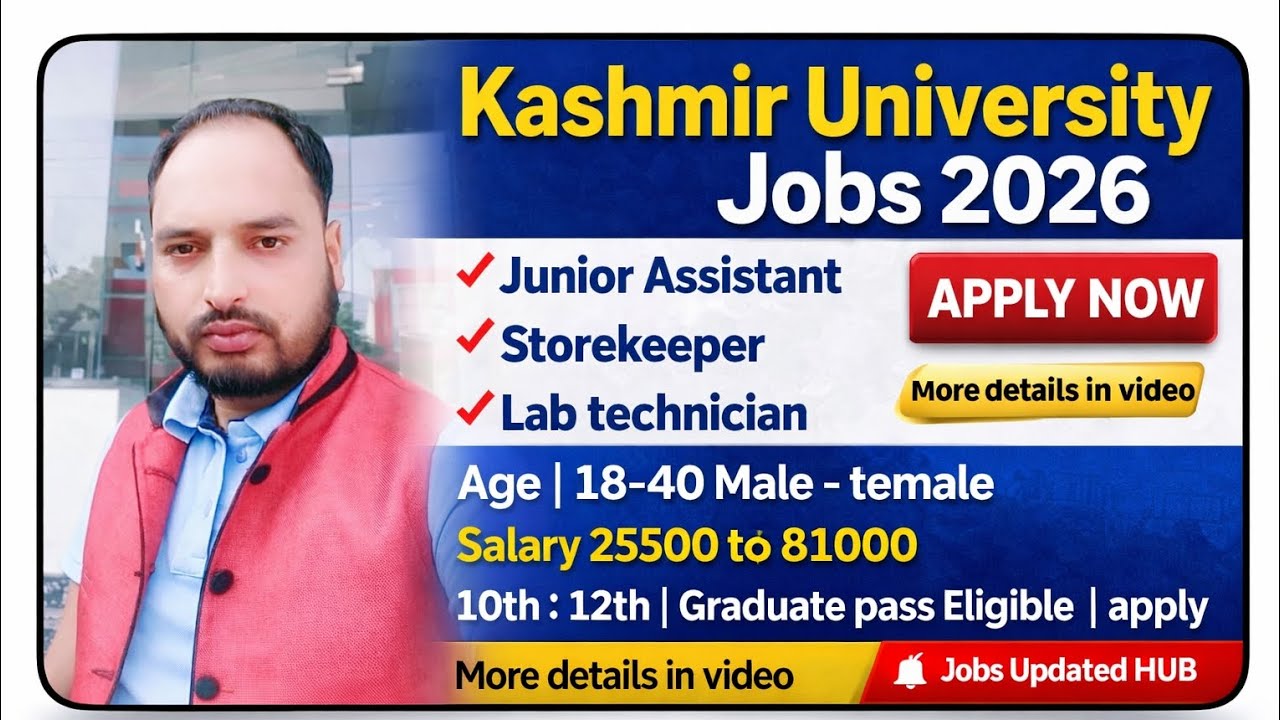 Kashmir University Jobs 2026 🔥 | Latest Govt Jobs in Kashmir | Apply Online Now
