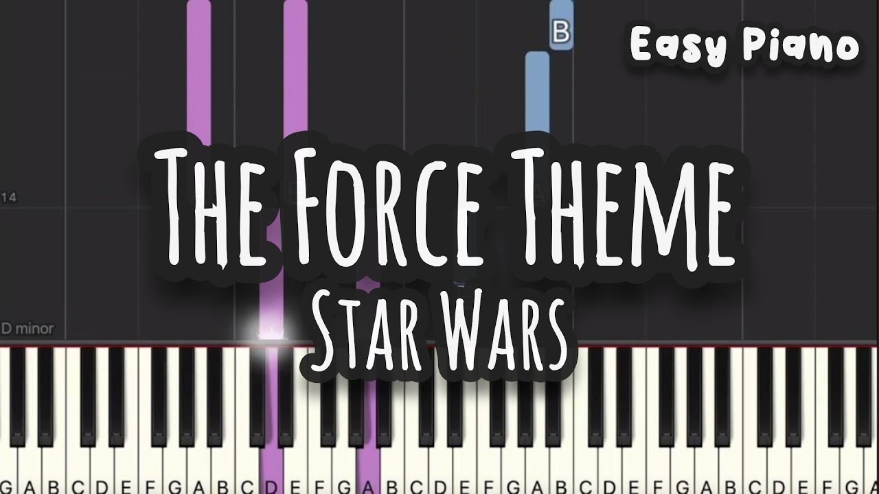 John Williams - The Force Theme | Star Wars (Easy Piano, Piano Tutorial) Sheet