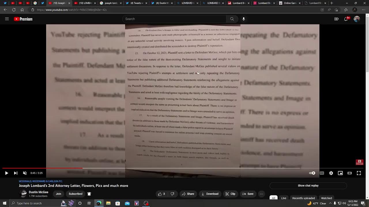 JOSEPH LOMBARD VS DUSTIN MCGEE LAWSUIT REVIEW AN WHAT IS WRONG WITH IT!!!